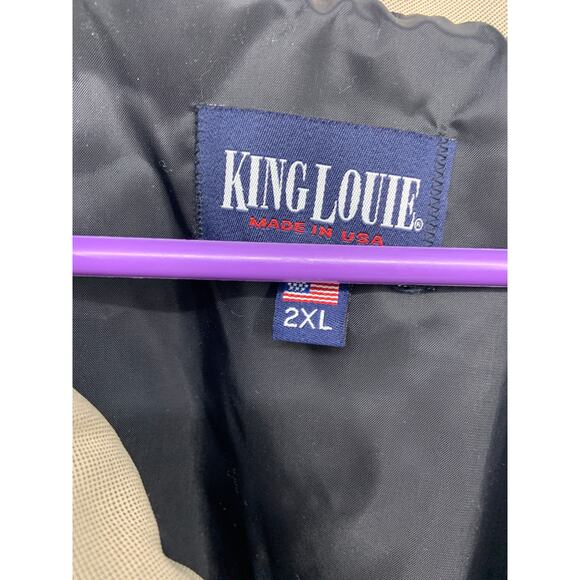 Vtg King Louie Teamsters Local 8 Embroidered Patch Jacket Beige Zip Up Size 2XL - Picture 3 of 6